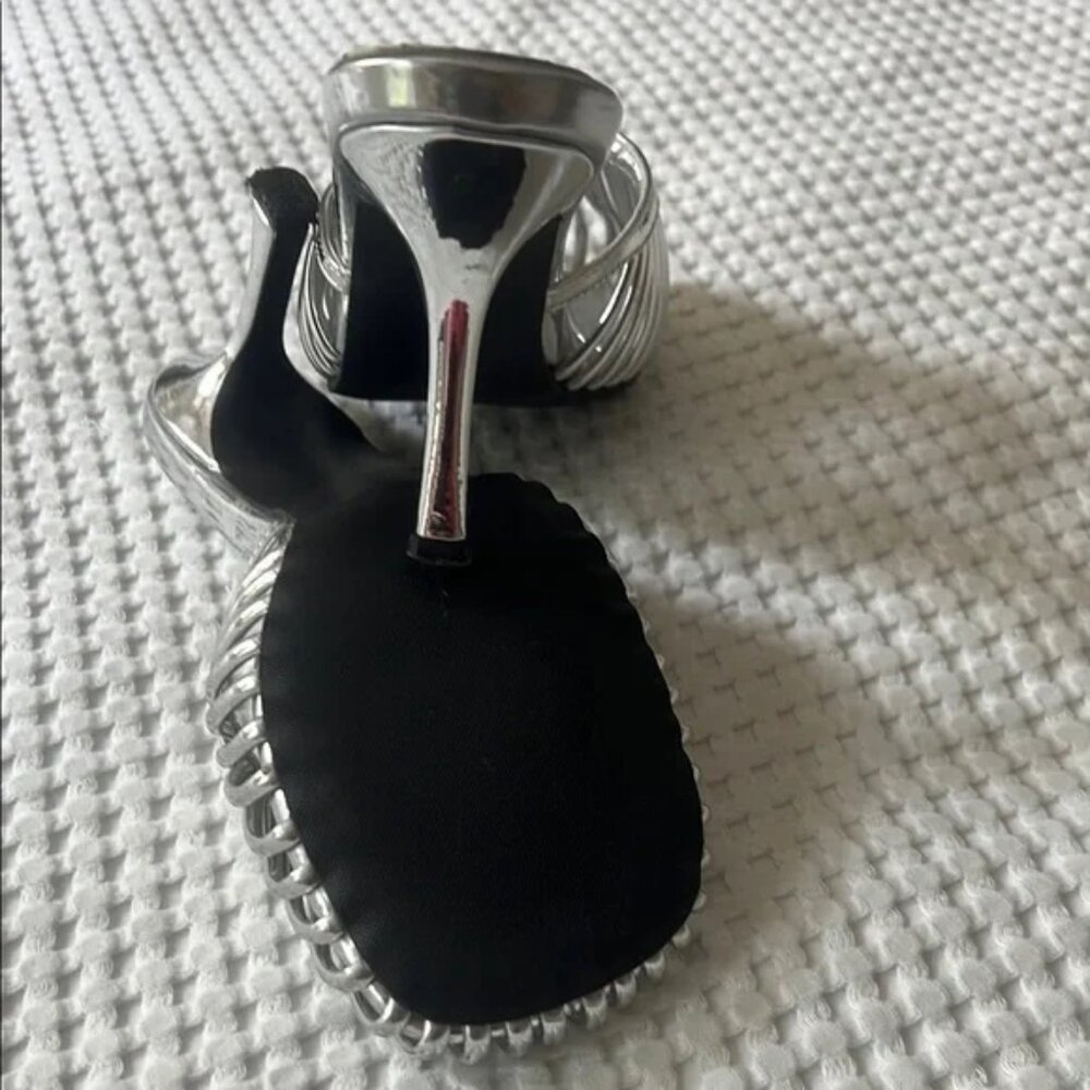 FromB Silver Metallic Cage Mules — Size 7.5 - Picture 4 of 4